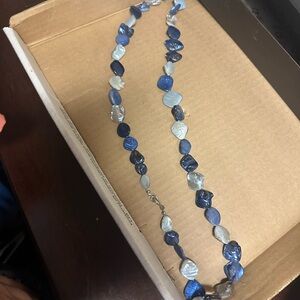 Blue and‎ White Shell Necklace